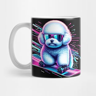 Bichon Frise On Snowboard Mug